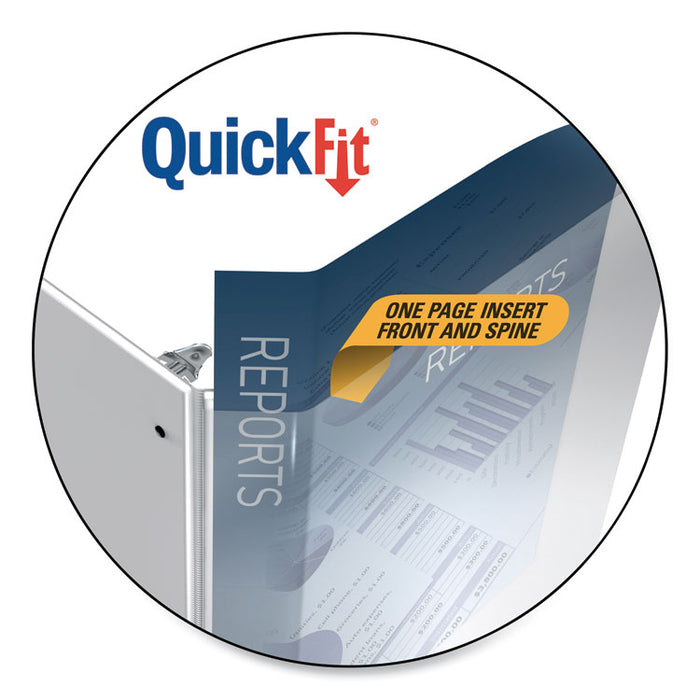 QuickFit D-Ring View Binder, 3 Rings, 2" Capacity, 11 x 8.5, Black