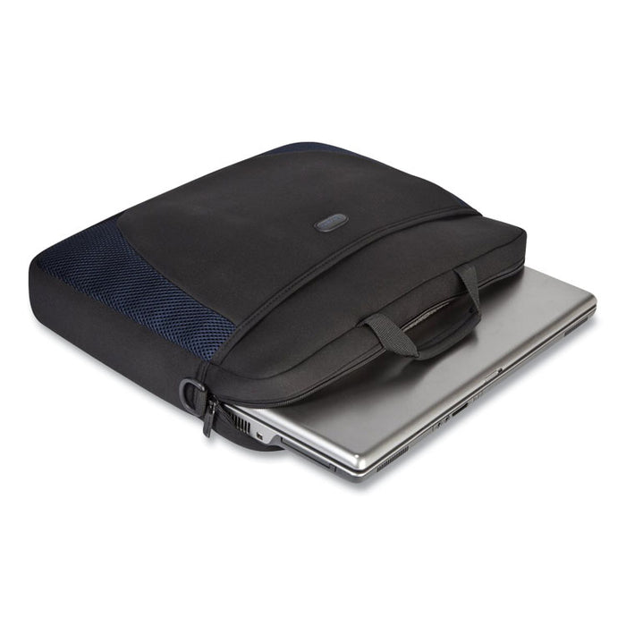 Horizontal Slipcase, Fits Devices Up to 17", Neoprene, 17.25 x 4 x 13, Black/Blue