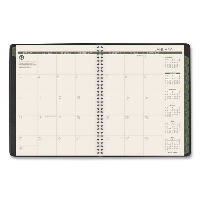 Recycled Weekly Vertical-Column Format Appointment Book, 8.75 x 7, Black Cover, 12-Month (Jan to Dec): 2026