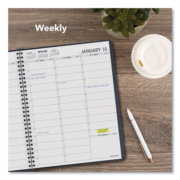 Weekly Appointment Book, 11 x 8.25, Navy Cover, 13-Month: Jan 2026 to Jan 2027