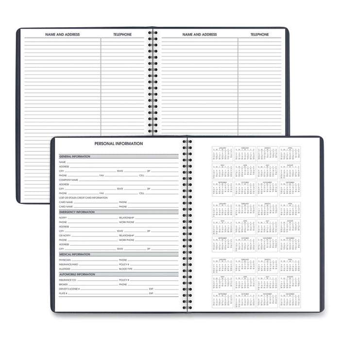 Weekly Appointment Book, 11 x 8.25, Navy Cover, 13-Month: Jan 2026 to Jan 2027