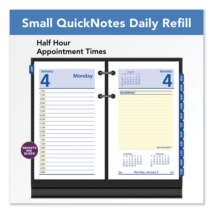 QuickNotes Desk Calendar Refill, 3.5 x 6, White/Yellow/Blue Sheets, 12-Month (Jan to Dec): 2026