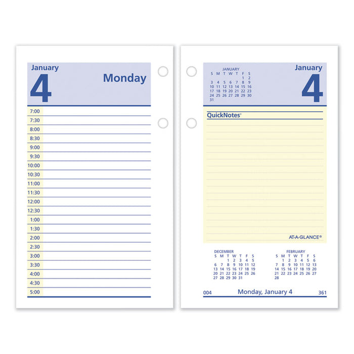 QuickNotes Desk Calendar Refill, 3.5 x 6, White/Yellow/Blue Sheets, 12-Month (Jan to Dec): 2026