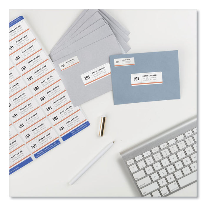 Easy Peel White Address Labels with Sure Feed Technology, Inkjet Printers, 1 x 2.63, White, 30/Sheet, 10 Sheets/Pack
