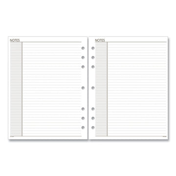Lined Notes Pages for Planners/Organizers, 8.5 x 5.5, White Sheets, Undated, 30 Sheets