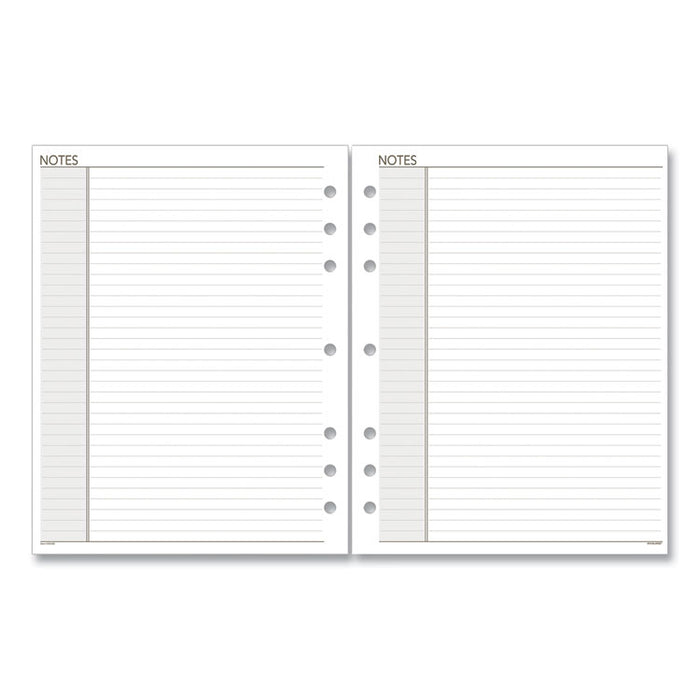 Lined Notes Pages for Planners/Organizers, 8.5 x 5.5, White Sheets, Undated, 30 Sheets