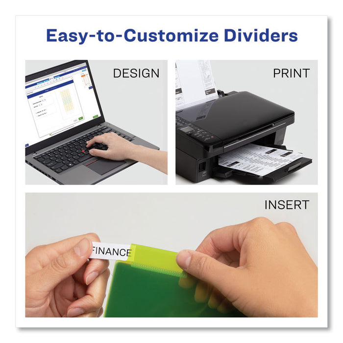 Big Tab Insertable One-Pocket Plastic Dividers, 5-Tab, 11.13 x 9.25, Assorted, 1 Set