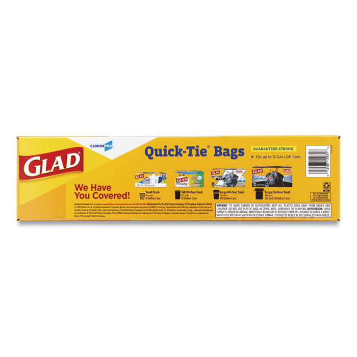 Tall Kitchen Quick-Tie Bags, Tie-Flap, 13 gal, 23.75" x 28", White, 200/Box