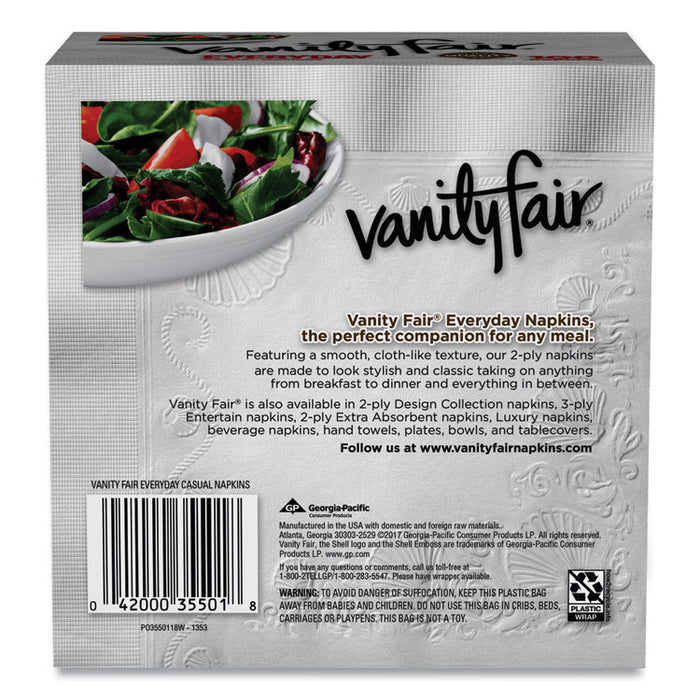 Everyday Casual Napkins, 2-Ply, White, 100/Pack