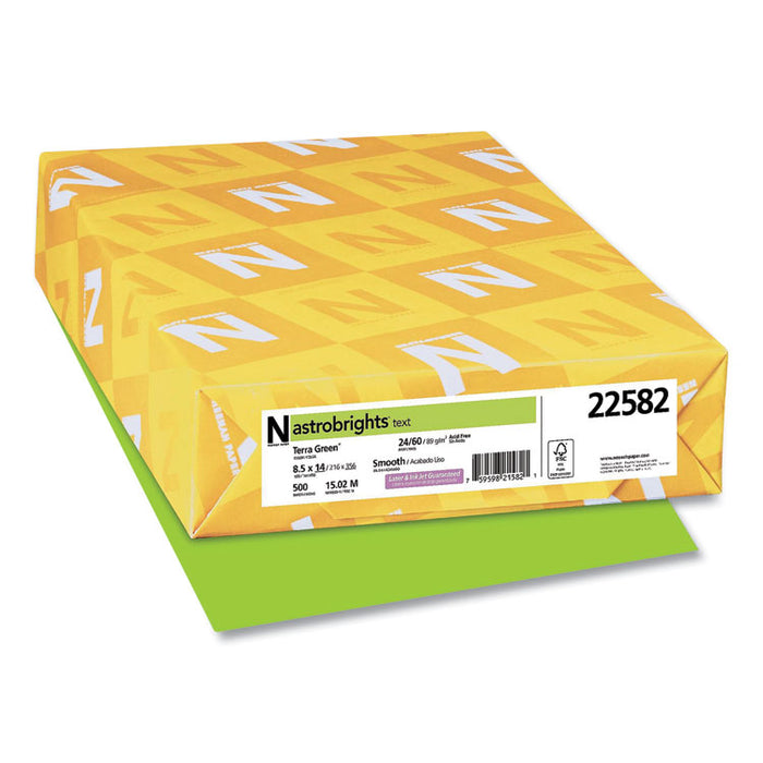 Color Paper, 24 lb Bond Weight, 8.5 x 14, Terra Green, 500/Ream