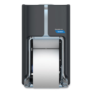 Cascades PRO Tandem DHC Bath Tissue Dispenser - Touchless Dispenser - 2220 x Sheet - 12" Height x 6.6" Width x 7" Depth - Dark Gray - Hygienic, Jam-free, Key Lock - 1 Each