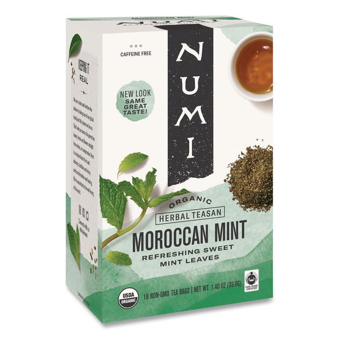 Organic Teas and Teasans, 1.4 oz Filterbag, Moroccan Mint, 18/Box