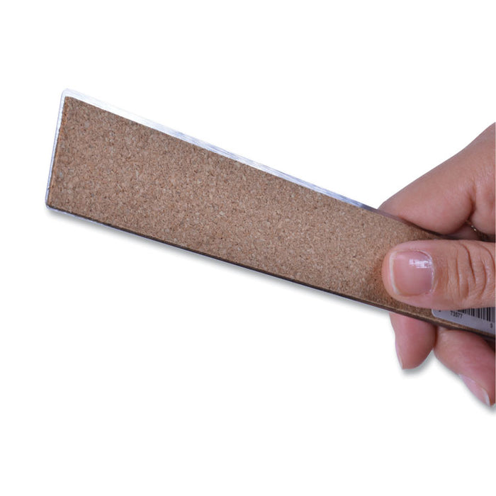 Stainless Steel Office Ruler With Non Slip Cork Base, Standard/Metric, 12" Long