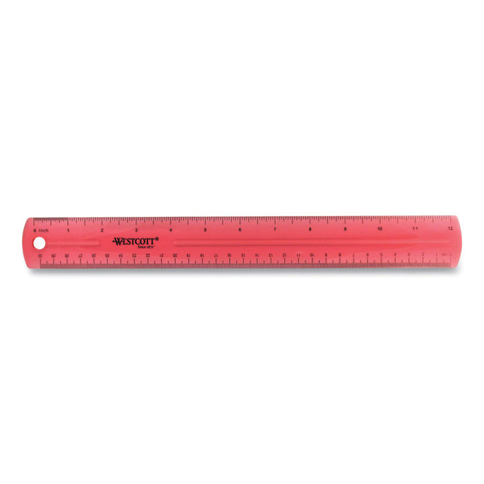 12" Jewel Colored Ruler, Standard/Metric, Plastic