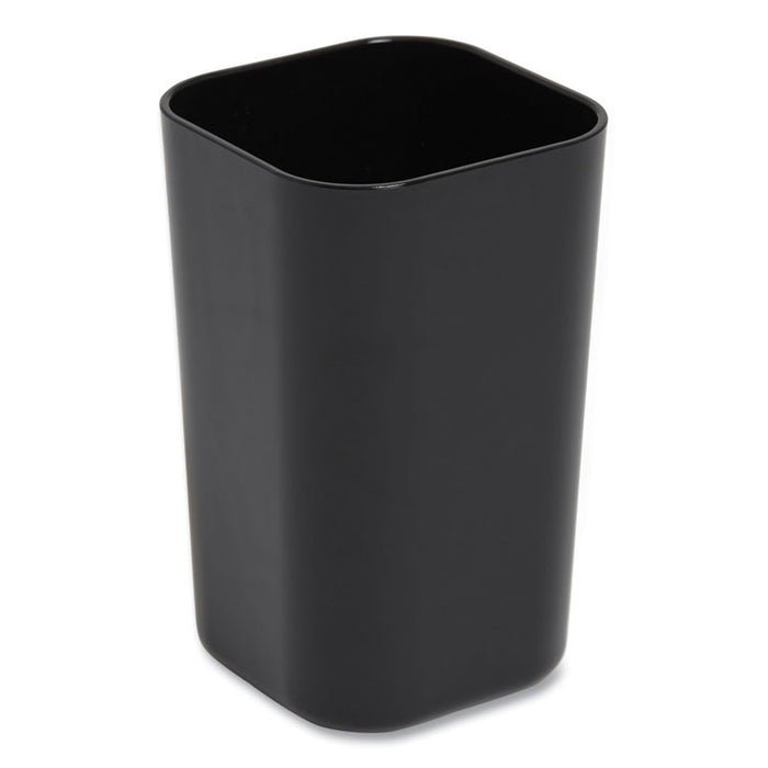 Plastic Pencil Cup, 2.61 x 2.61 x 4.3, Black