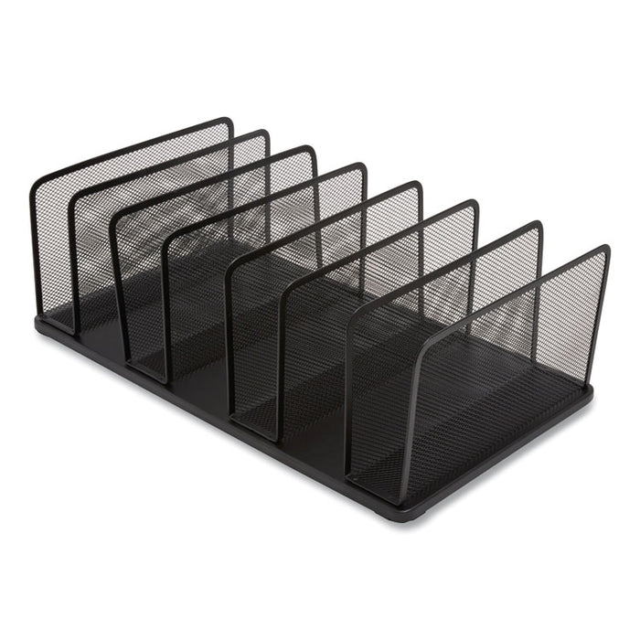 Wire Mesh Vertical Document Sorter, 7 Sections, Letter-Size, 11.65 x 20 x 6.61, Matte Black