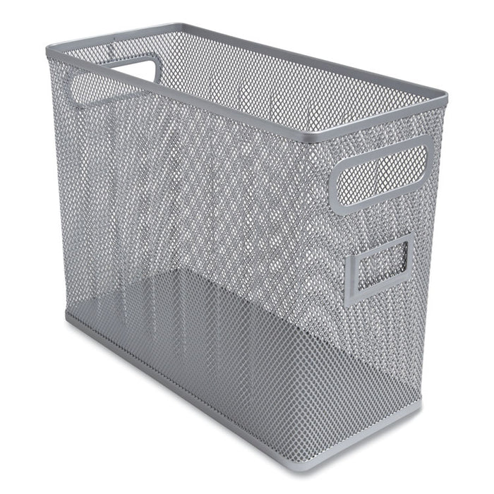 Wire Mesh Box-Style Vertical Document Organizer, 1 Section, Letter-Size, 5.79 x 12.4 x 10.16, Silver