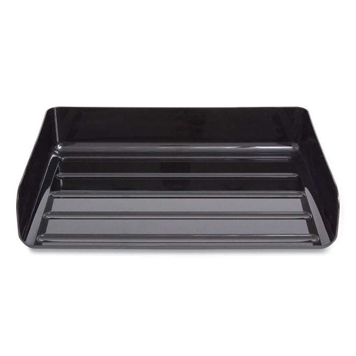 Side-Load Stackable Plastic Document Tray, 1 Section, Legal-Size, 15.06 x 9.72 x 3.01, Black, 2/Pack