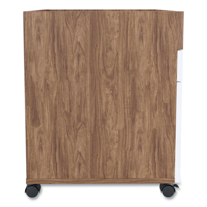 Essentials Mobile Pedestal File, Left or Right, 2-Drawers: Box/File, Legal/Letter, White/Espresso, 15.5" x 21.2" x 24.2"
