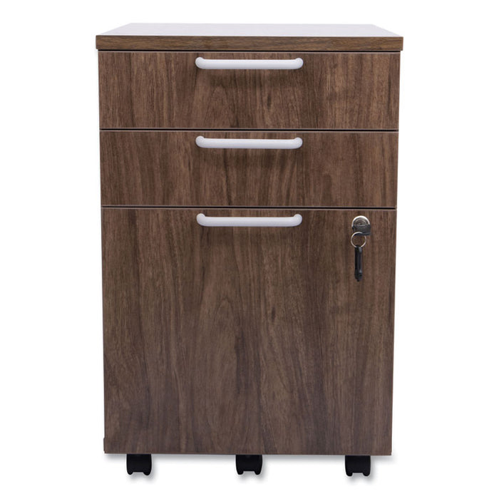 Essentials Mobile Pedestal File, Left or Right, 3-Drawers: Box/Box/File, Legal/Letter, Espresso, 15.6" x 21.3" x 24.3"