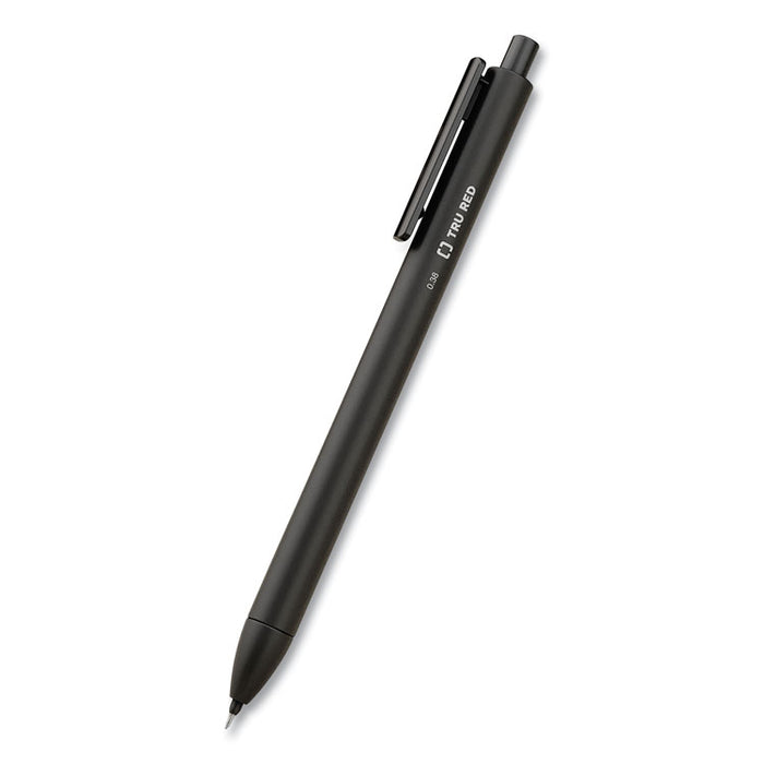 Quick Dry Gel Pen, Retractable, Extra-Fine 0.38 mm, Black Ink, Black Barrel, 5/Pack