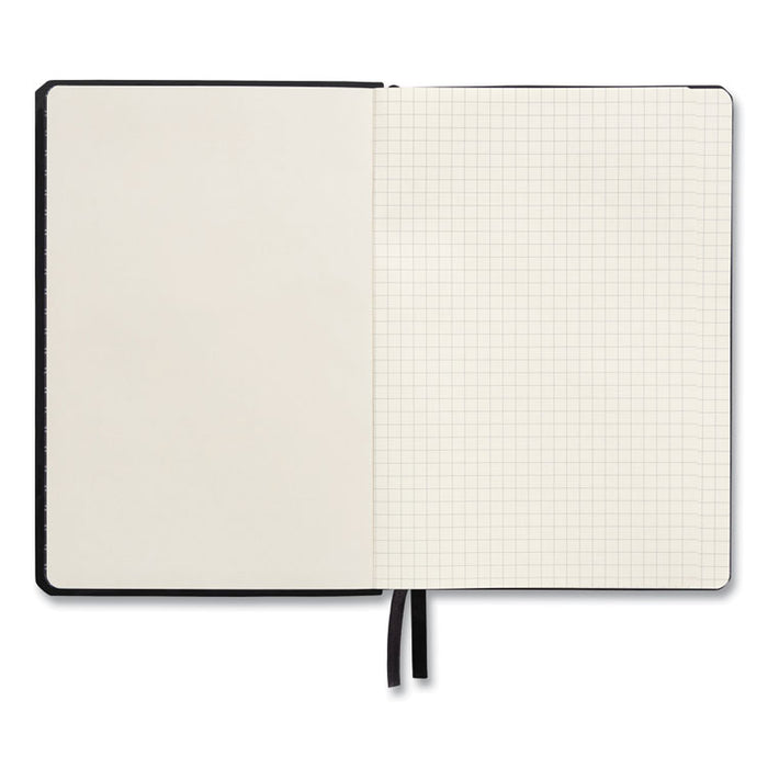 Flexible-Cover Business Journal with Elastic Closure, 1-Subject, Quadrille Rule (5 sq/in), Black Cover, (128) 8 x 5.5 Sheets