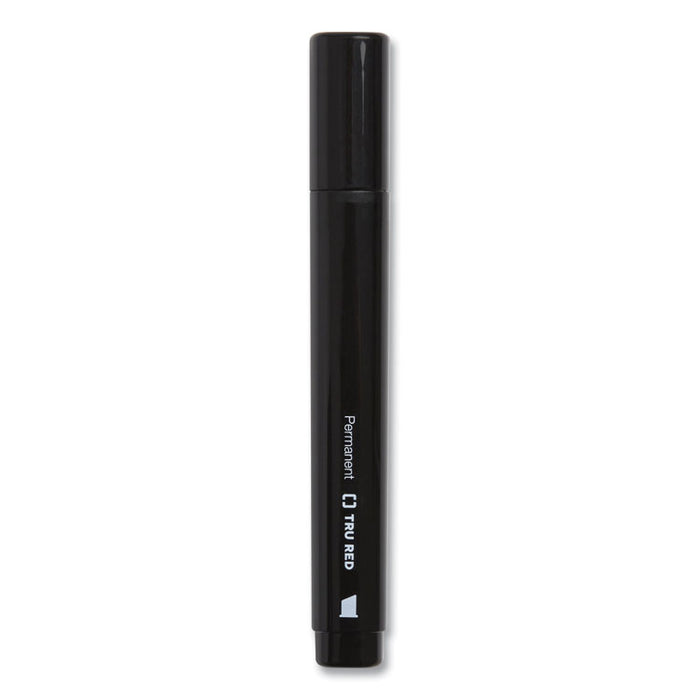 Permanent Marker, Tank-Style, Medium Chisel Tip, Black, 36/Pack