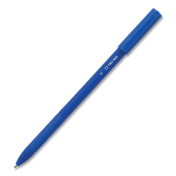 Gripped Ballpoint Pen, Stick, Medium 1 mm, Blue Ink, Blue Barrel, Dozen