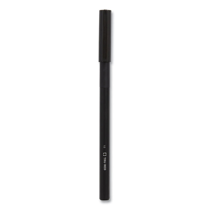 Gripped Ballpoint Pen, Stick, Medium 1 mm, Black Ink, Black Barrel, Dozen
