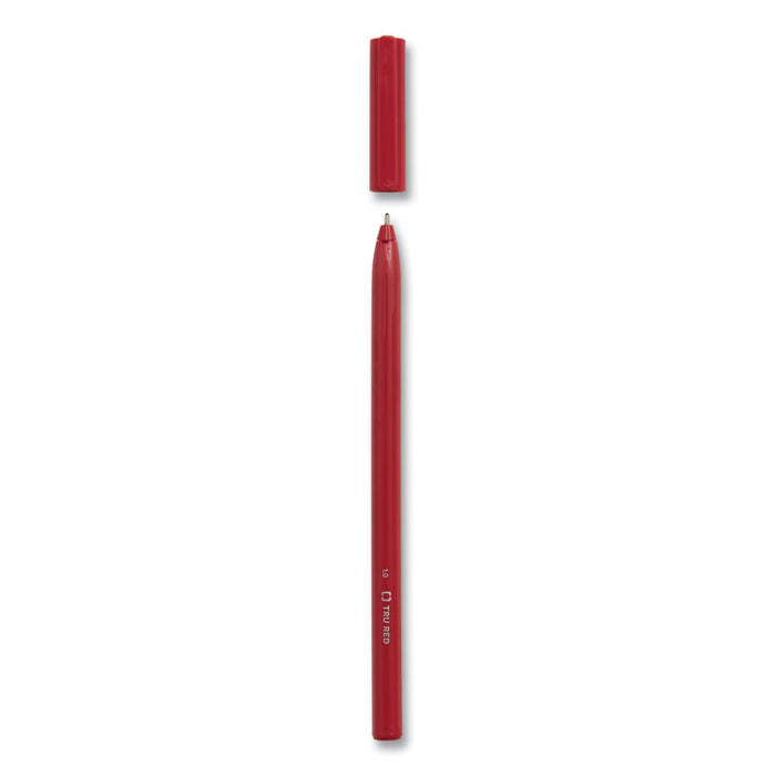 Ballpoint Pen, Stick, Medium 1 mm, Red Ink, Red Barrel, Dozen