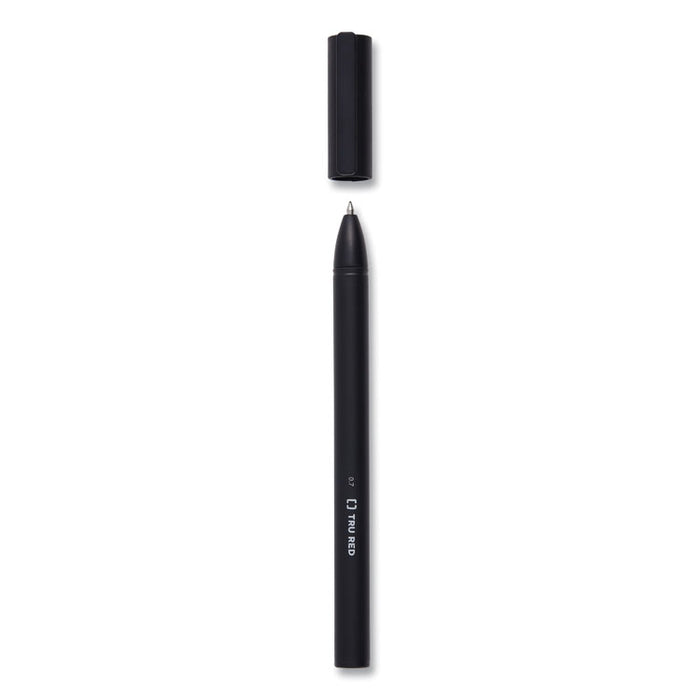 Quick Dry Gel Pen, Retractable, Medium 0.7 mm, Black Ink, Black Barrel, 5/Pack