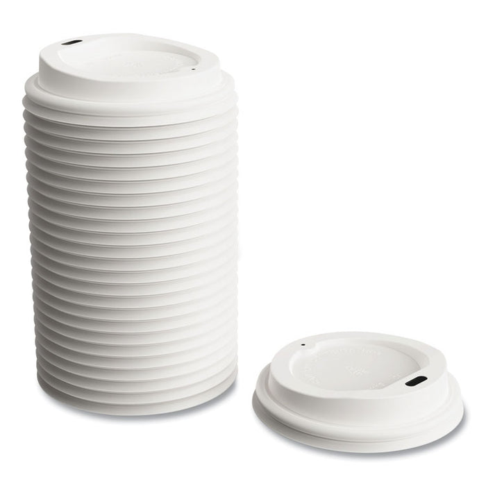 Plastic Hot Cup Lids, Fits 8 oz Hot Cups, White, 50/Pack