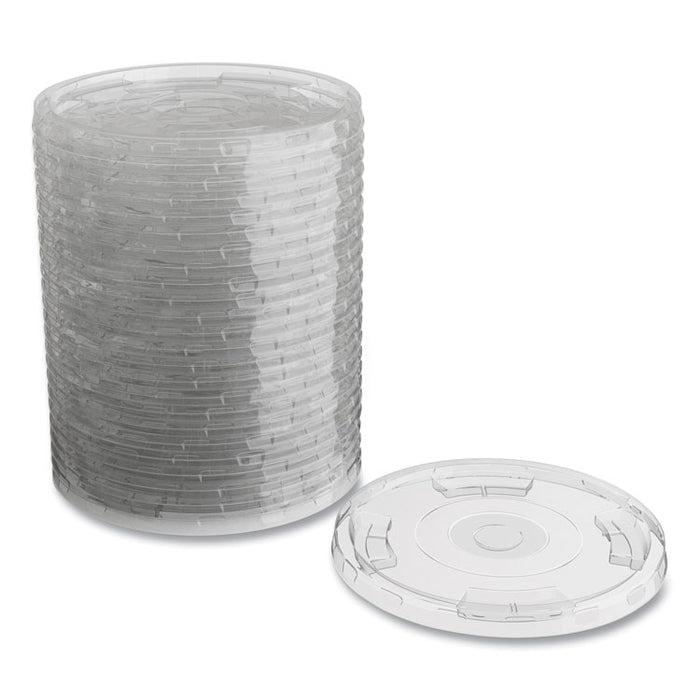 Compostable Straw Slot Plastic Cold Cup Lids, Fits 12 oz/16 oz Cold Cups, Clear, 500/Pack