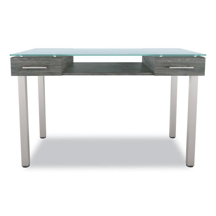 Prestige Glass Writing Desk, 47.1" x 23.5" x 29.5", Gray