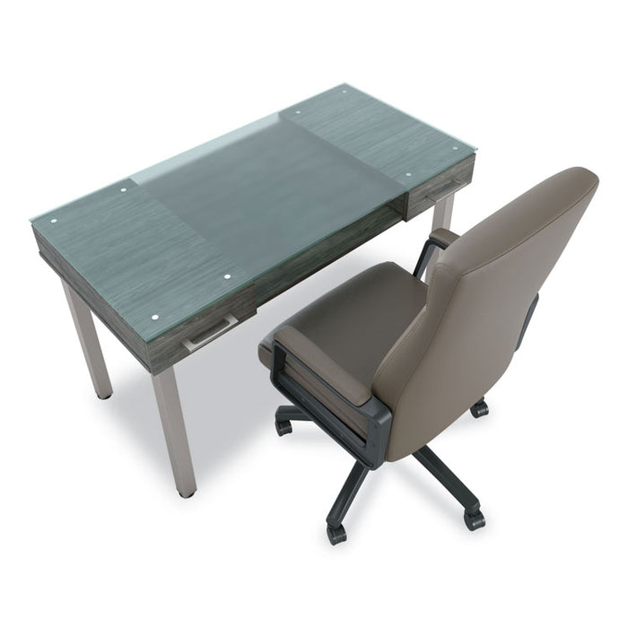 Prestige Glass Writing Desk, 47.1" x 23.5" x 29.5", Gray