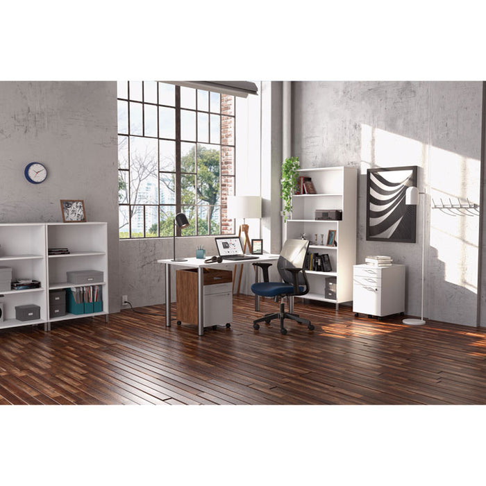 Essentials Laminate Bookcase, Five-Shelf, 35.8w x 14.9d x 72h, White