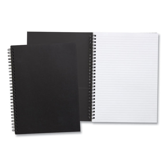 Wirebound Soft-Cover Notebook, 1-Subject, Narrow Rule, Black Cover, (80) 9.5 x 6.5 Sheets