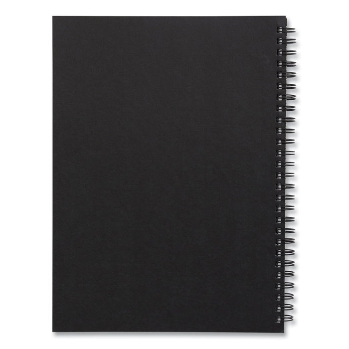 Wirebound Soft-Cover Business-Meeting Journal, Meeting-Minutes/Notes Format, Black Cover, (80) 9.5 x 6.5 Sheets