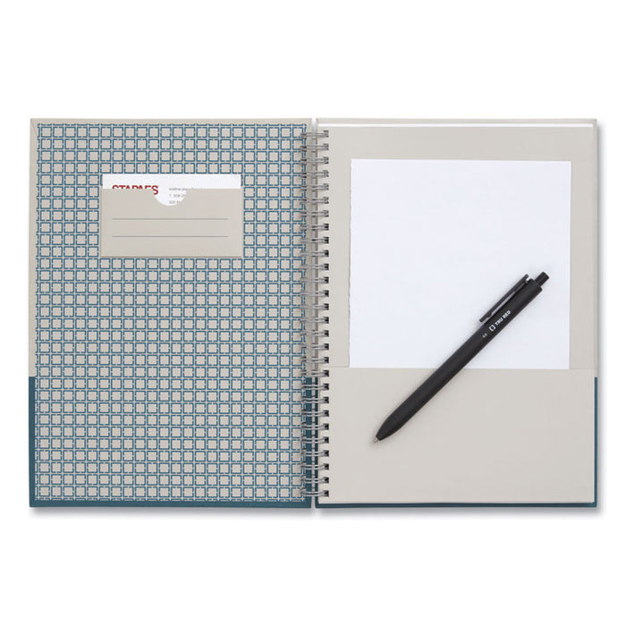 Wirebound Hardcover Notebook, 1-Subject, Narrow Rule, Gray/Teal Cover, (80) 9.5 x 6.5 Sheets