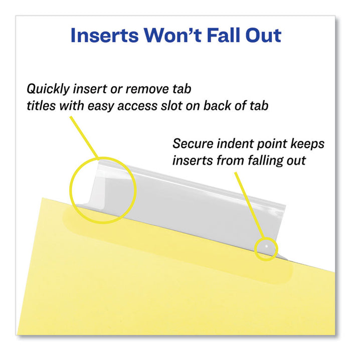 Insertable Big Tab Dividers, 5-Tab, Double-Sided Gold Edge Reinforcing, 11 x 8.5, Buff, Clear Tabs, 1 Set