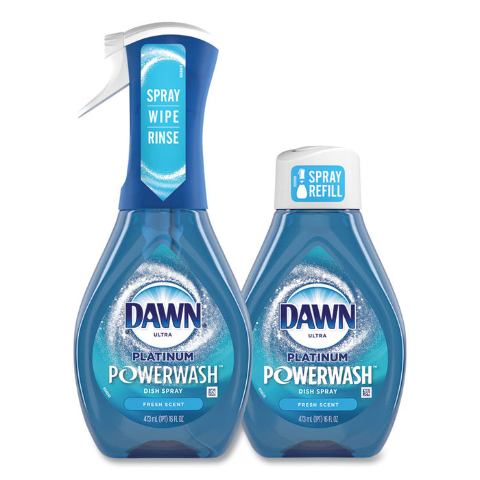 Platinum Powerwash Dish Spray, Fresh Scent, 16 oz Spray Bottle, 2/Pack