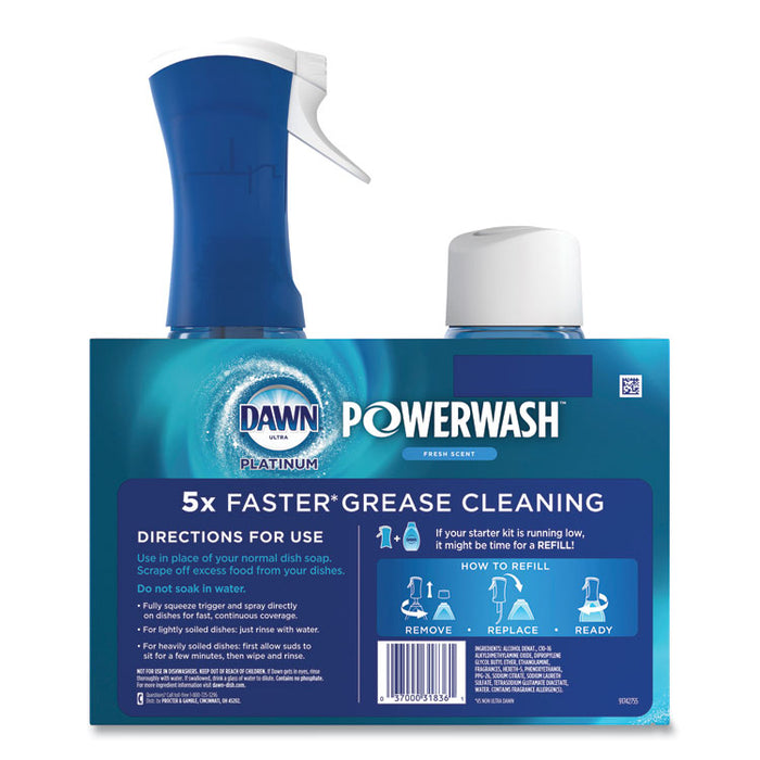 Platinum Powerwash Dish Spray, Fresh Scent, 16 oz Spray Bottle, 2/Pack