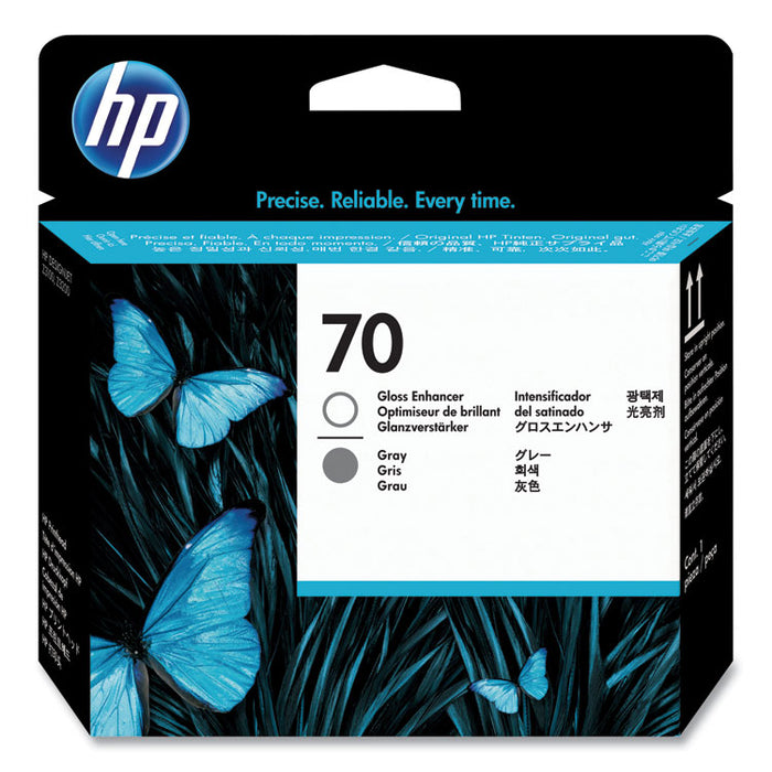 HP 70 (C9410ACT) Gloss Enhancer/Gray Printhead, 24/Carton