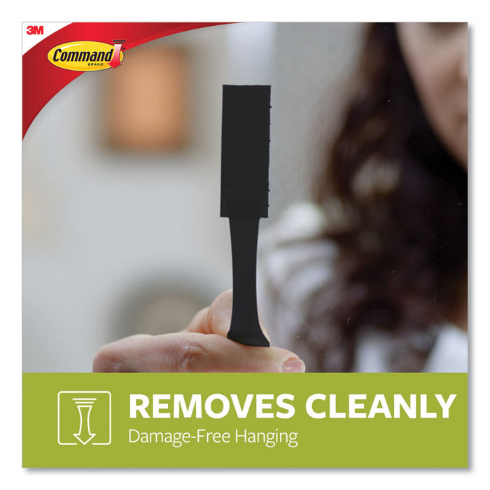 Damage-Free Hanging Picture Hanging Strip Pairs, Holds Up to 3.75 lb, Large: 0.75" x 3.65", Black, 4/Pack
