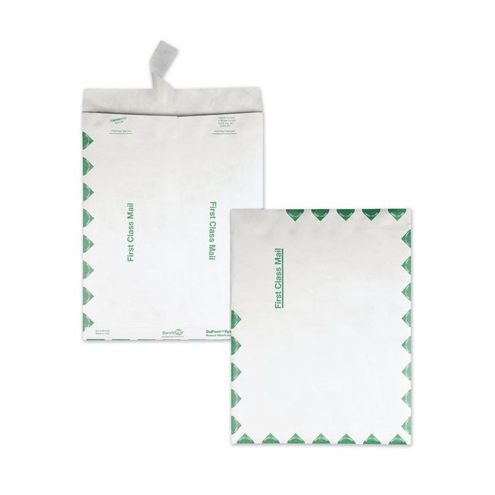 Lightweight 14 lb Tyvek Catalog Mailers, First Class, #13 1/2, Square Flap, Redi-Strip Closure, 10 x 13, White, 100/Box