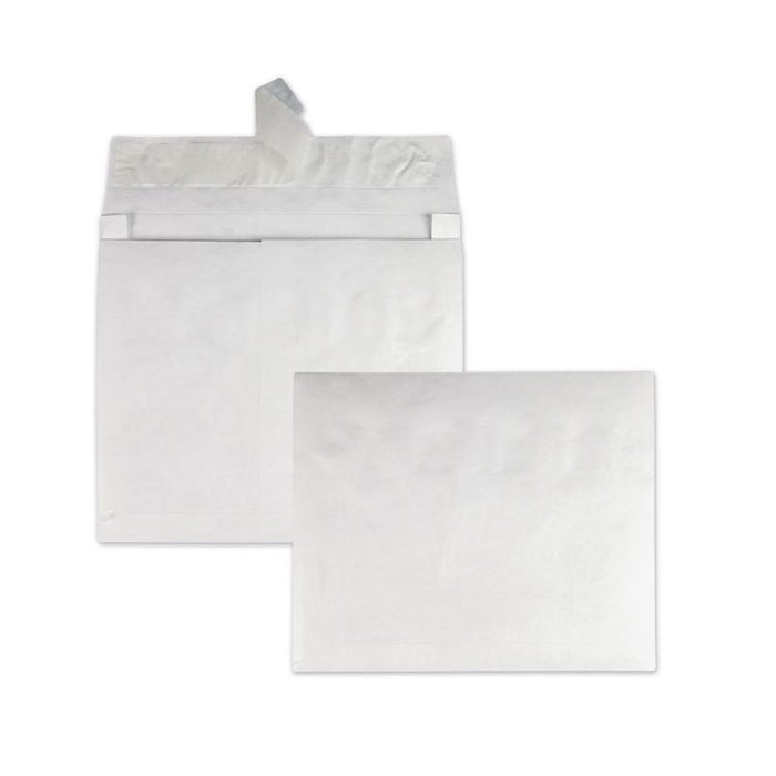 Lightweight 14 lb Tyvek Open End Expansion Mailers, #15 1/2, Square Flap, Redi-Strip Adhesive Closure, 12 x 16, White, 100/CT