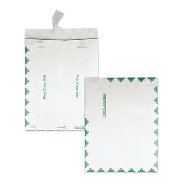 Lightweight 14 lb Tyvek Catalog Mailers, First Class, #15 1/2, Square Flap, Redi-Strip Closure, 12 x 15.5, White, 100/Box