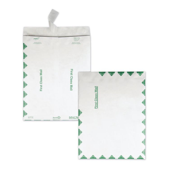 Lightweight 14 lb Tyvek Catalog Mailers, First Class, #15 1/2, Square Flap, Redi-Strip Closure, 12 x 15.5, White, 100/Box