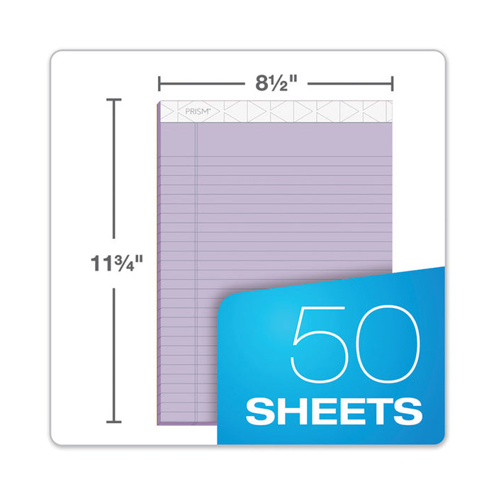 Prism + Colored Writing Pads, Wide/Legal Rule, (50) Pastel Orchid 8.5 x 11 Sheets, 12/Pack