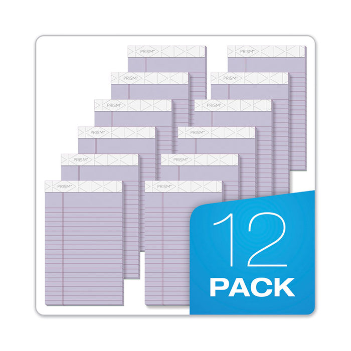 Prism + Colored Writing Pads, Narrow Rule, (50) Pastel Orchid 5 x 8 Sheets, 12/Pack
